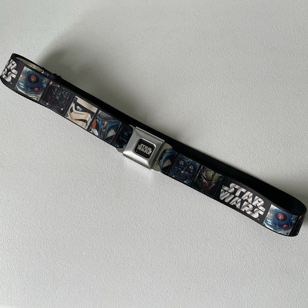 Buckle-Down Star Wars Belt Fabric Seatbelt Buckle Adjustable Black 36" Waist